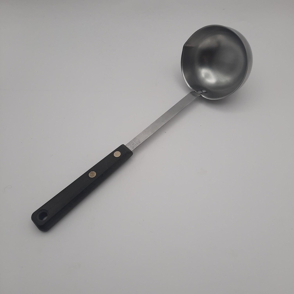 Vtg EKCO Forge Stainless Steel Ladle Black Handle USA